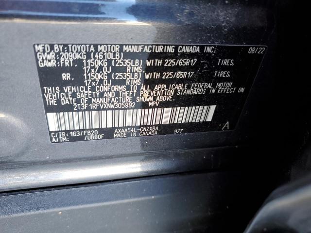 2022 TOYOTA RAV4 LE - 2T3F1RFVXNW305992