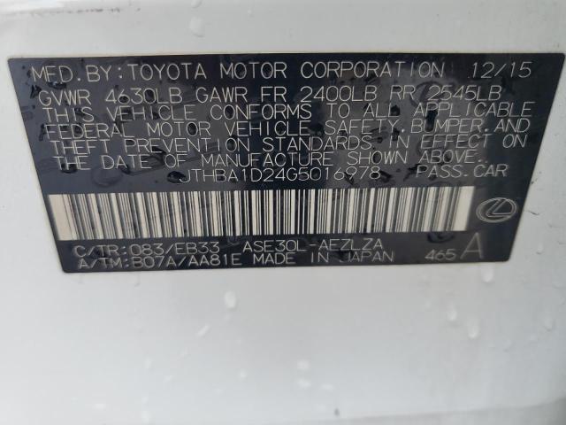 2016 LEXUS IS 200T - JTHBA1D24G5016978