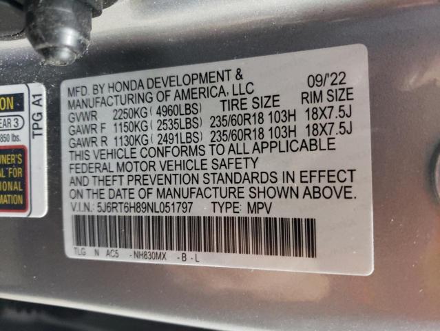 2022 HONDA CR-V EXL - 5J6RT6H89NL051797
