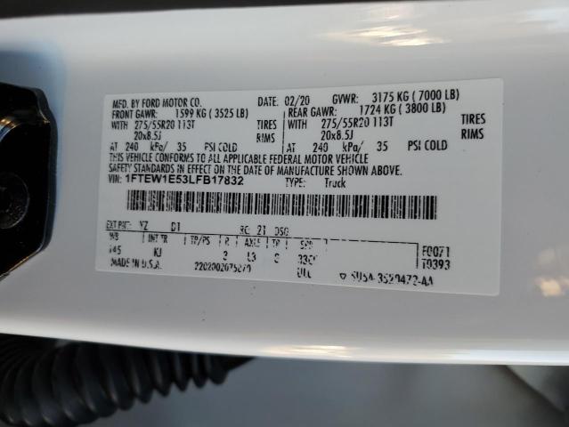 2020 FORD F150 SUPER - 1FTEW1E53LFB17832