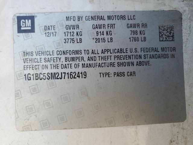 2018 CHEVROLET CRUZE LS 1G1BC5SM2J7162419