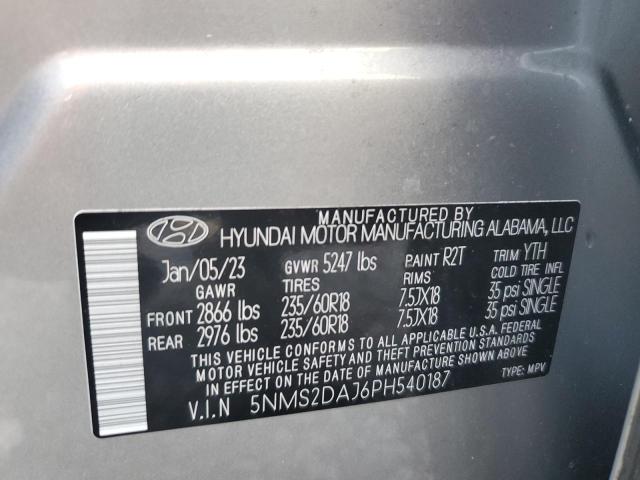 VIN 5NMS2DAJ6PH540187 2023 HYUNDAI SANTA FE no.13