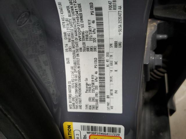 2016 FORD FOCUS RS WF0DP3TH5G4117220