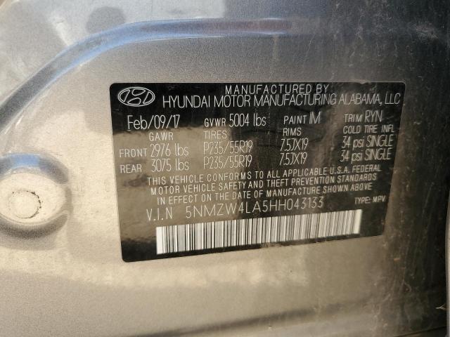 2017 HYUNDAI SANTA FE S - 5NMZW4LA5HH043133