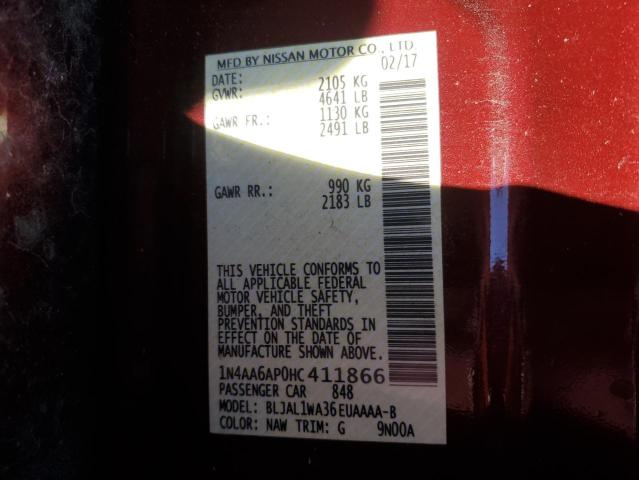 2017 NISSAN MAXIMA - 1N4AA6AP0HC411866