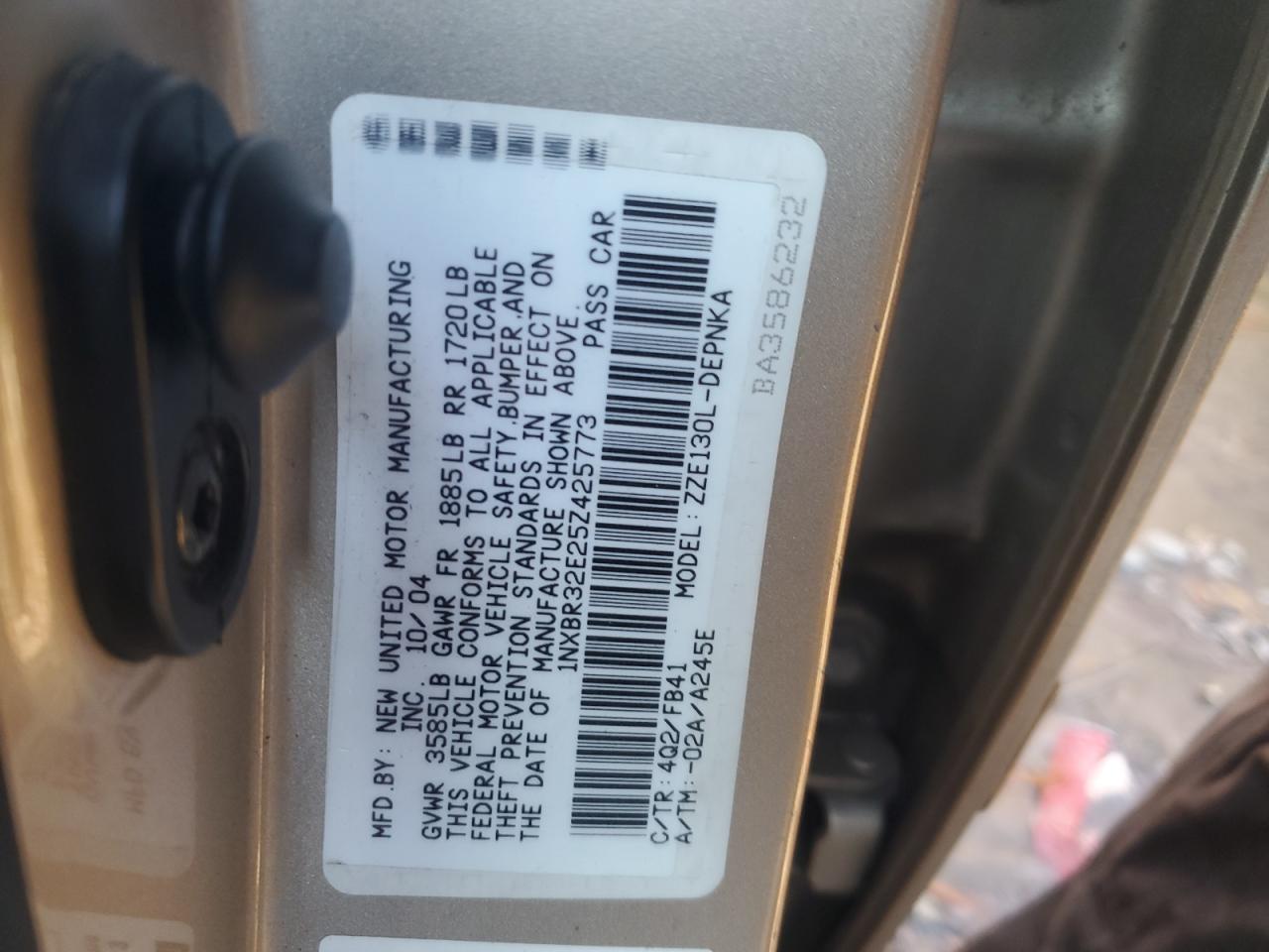 Lot #3022951408 2005 TOYOTA COROLLA CE