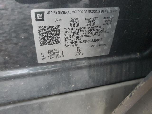 2019 CHEVROLET BLAZER 2LT 3GNKBCRS6KS685018