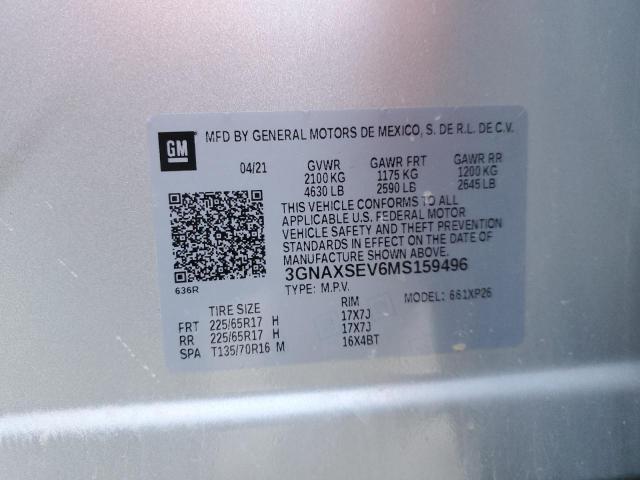 2021 CHEVROLET EQUINOX LS - 3GNAXSEV6MS159496