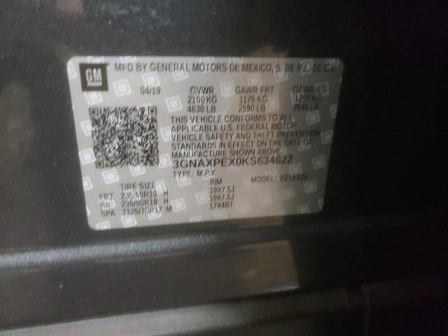 2019 CHEVROLET EQUINOX PR - 3GNAXPEX0KS634622