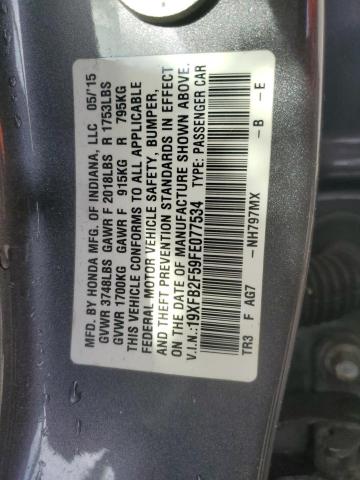 2015 HONDA CIVIC LX - 19XFB2F59FE077534