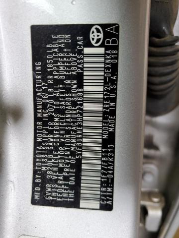 2017 TOYOTA COROLLA L - 5YFBURHE3HP721688