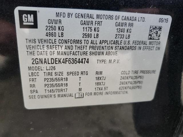 2015 CHEVROLET EQUINOX LT - 2GNALDEK4F6364474