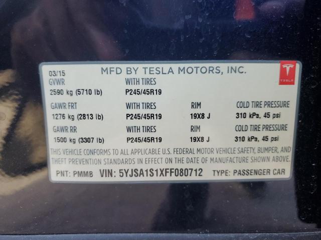 VIN 5YJSA1S1XFF080712 2015 TESLA MODEL S no.13