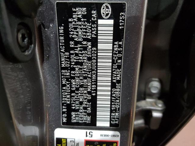 2018 TOYOTA CAMRY - 4T1B11HK9JU083029