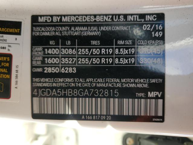 VIN 4JGDA5HB8GA732815 2016 MERCEDES-BENZ GLE-CLASS no.12