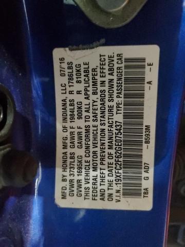 2016 HONDA CIVIC LX - 19XFC2F62GE075437