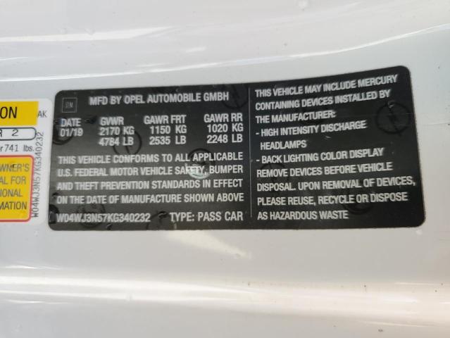 2019 BUICK CASCADA SP W04WJ3N57KG340232