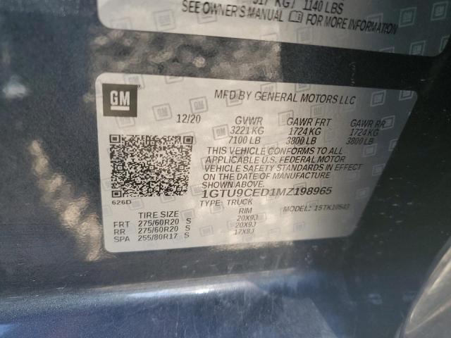 2021 GMC SIERRA K15 - 1GTU9CED1MZ198965