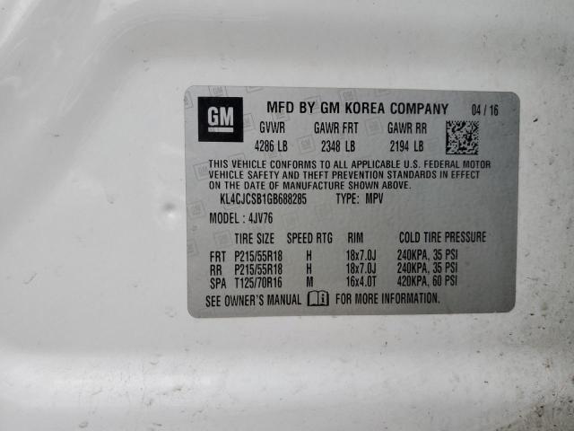 2016 BUICK ENCORE - KL4CJCSB1GB688285