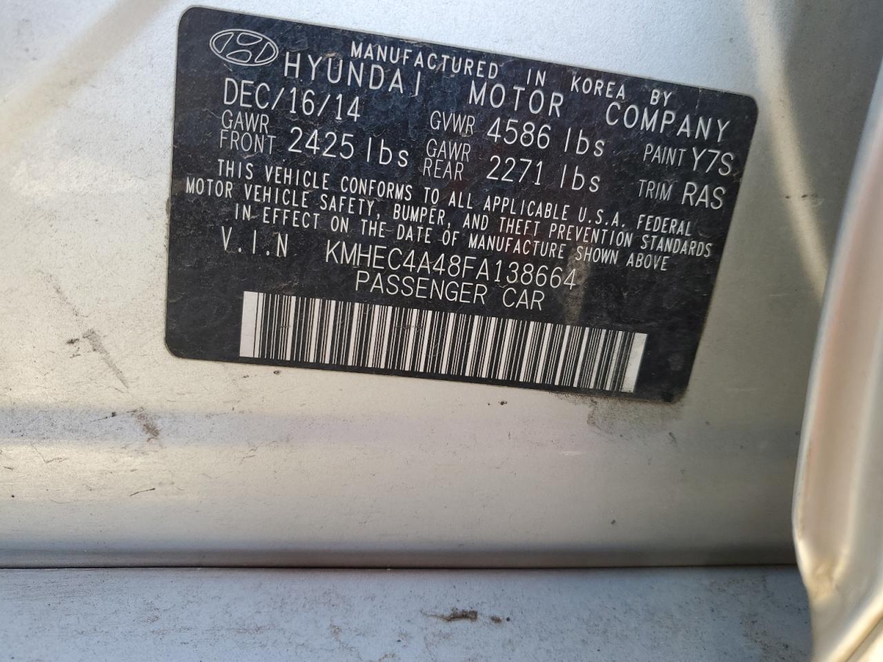 Lot #3033289811 2015 HYUNDAI SONATA HYB