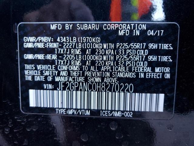 2017 SUBARU CROSSTREK - JF2GPANC0H8270220