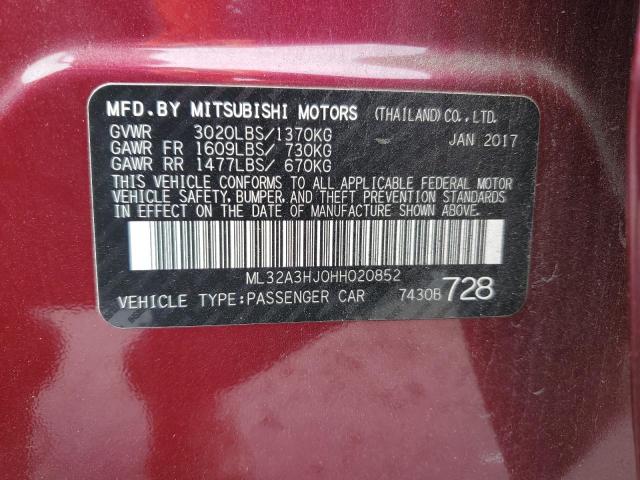 2017 MITSUBISHI MIRAGE ES - ML32A3HJ0HH020852