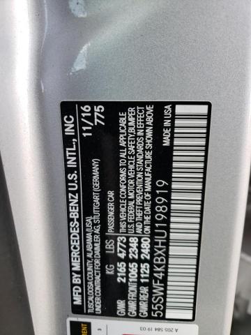 2017 MERCEDES-BENZ C 300 4MAT 55SWF4KBXHU198919