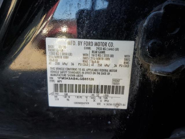 VIN 1FM5K8AB4LGB85126 2020 FORD EXPLORER no.12