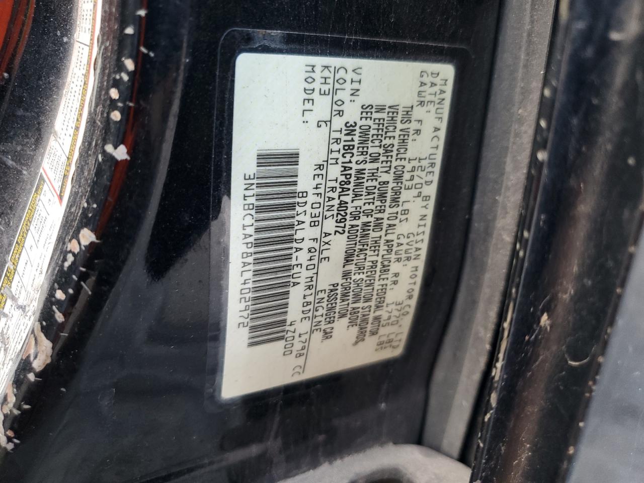 Lot #3034289078 2010 NISSAN VERSA S