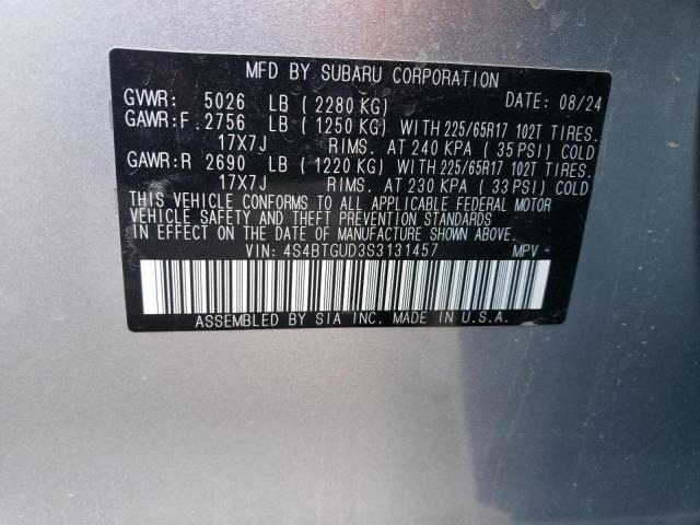 2025 SUBARU OUTBACK WI - 4S4BTGUD3S3131457