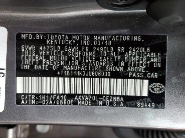 2018 TOYOTA CAMRY L - 4T1B11HK3JU606030