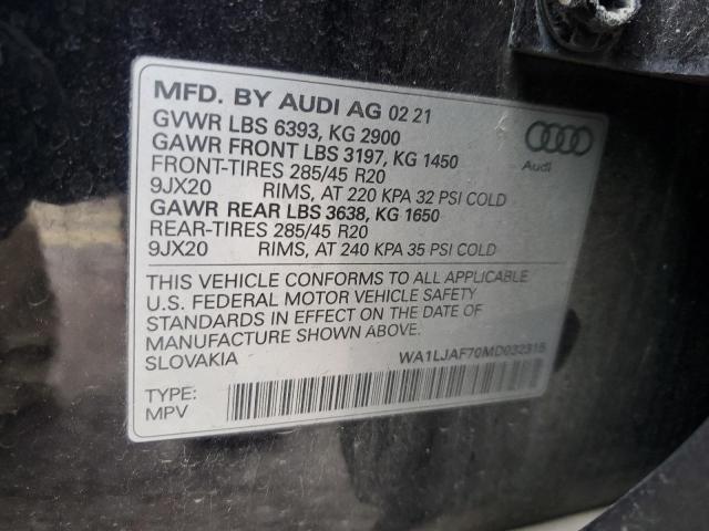 VIN WA1LJAF70MD032315 2021 AUDI Q7 no.13