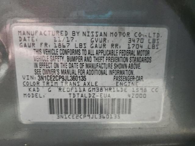 VIN 3N1CE2CP9JL360135 2018 NISSAN VERSA no.12