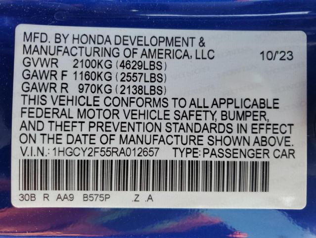2024 HONDA ACCORD HYB - 1HGCY2F55RA012657