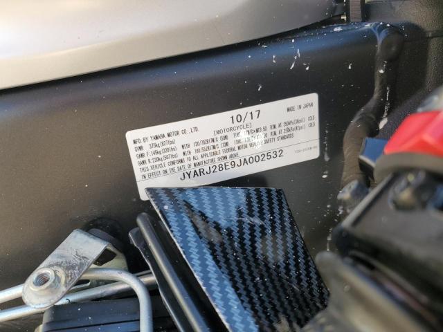 2018 YAMAHA YZFR6 JYARJ28E9JA002532