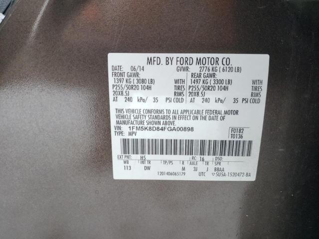 2015 FORD EXPLORER X - 1FM5K8D84FGA00898