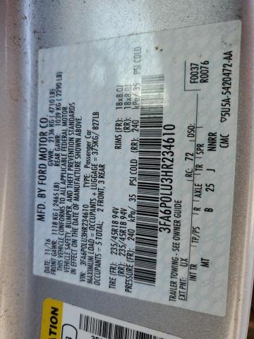 2017 FORD FUSION SE - 3FA6P0LU3HR234610