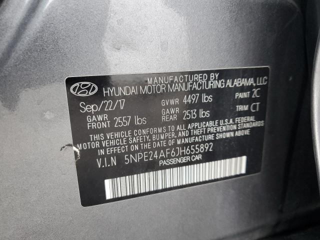 VIN 5NPE24AF6JH655892 2018 HYUNDAI SONATA no.12