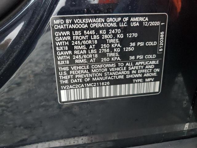 2021 VOLKSWAGEN ATLAS CROS - 1V2AC2CA1MC211626