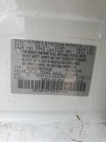 2017 NISSAN SENTRA S/S 3N1AB7AP9HY334454