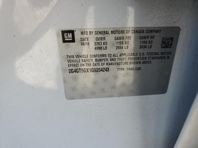 2016 BUICK REGAL PREM 2G4GT5GX1G9204243