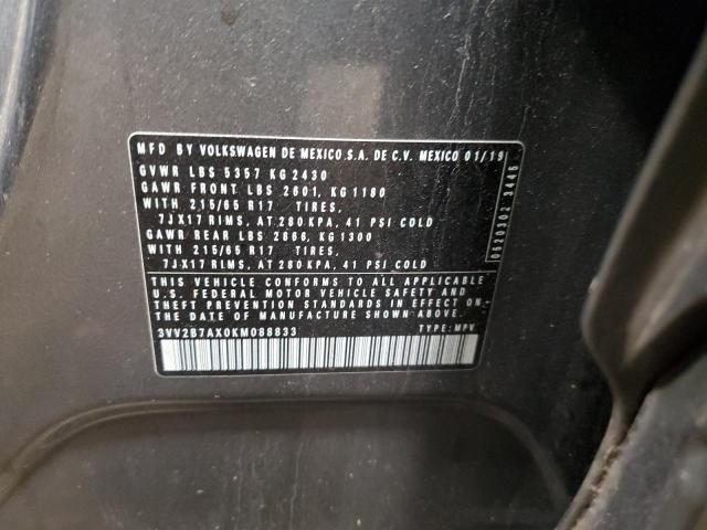 2019 VOLKSWAGEN TIGUAN SE - 3VV2B7AX0KM088833