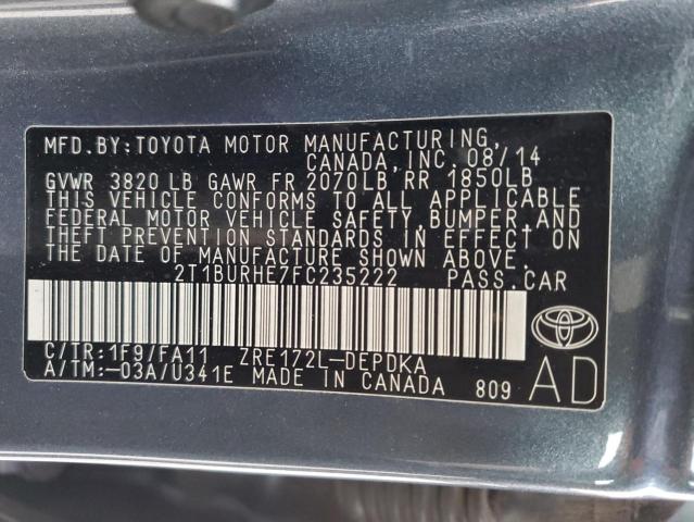 2015 TOYOTA COROLLA L - 2T1BURHE7FC235222