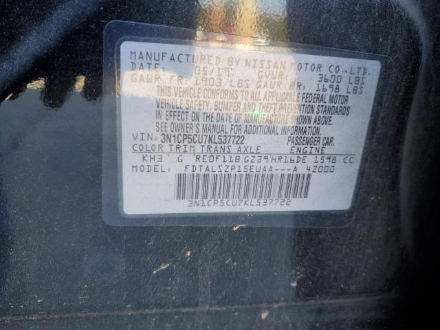 2019 NISSAN KICKS S - 3N1CP5CU7KL537722