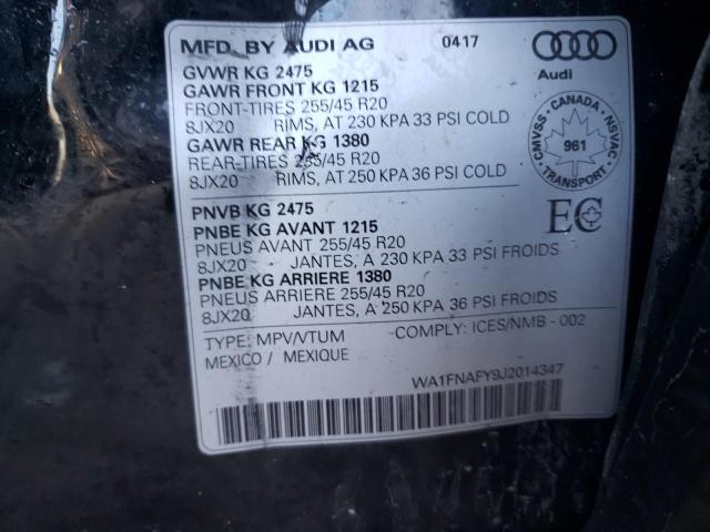 2018 AUDI Q5 TECHNIK WA1FNAFY9J2014347