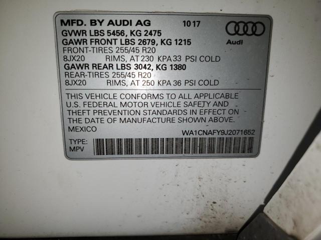 2018 AUDI Q5 PRESTIG WA1CNAFY9J2071652