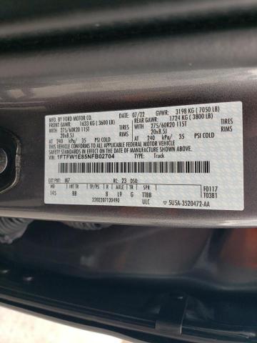2022 FORD F150 CREW 1FTFW1E85NFB02704