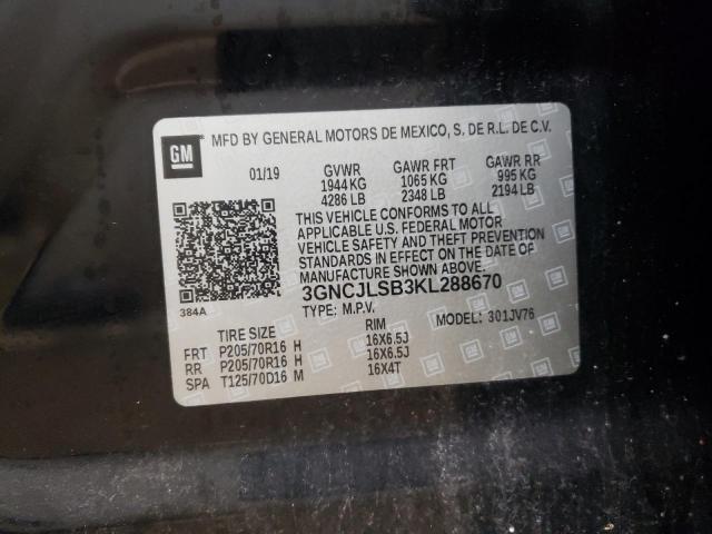 2019 CHEVROLET TRAX 1LT - 3GNCJLSB3KL288670