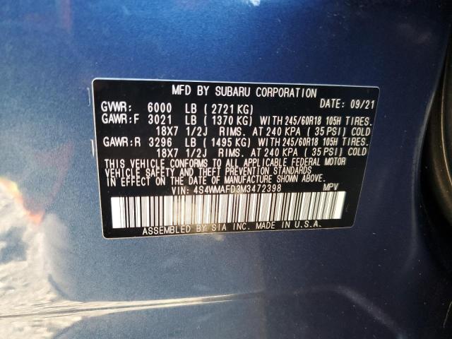 2021 SUBARU ASCENT PRE 4S4WMAFD3M3472398