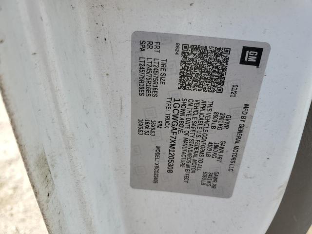 2021 CHEVROLET EXPRESS G2 - 1GCWGAF7XM1205308